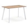 Стол Тринити Лофт 140х80х75  25 мм дуб делано светлый / белый матовый