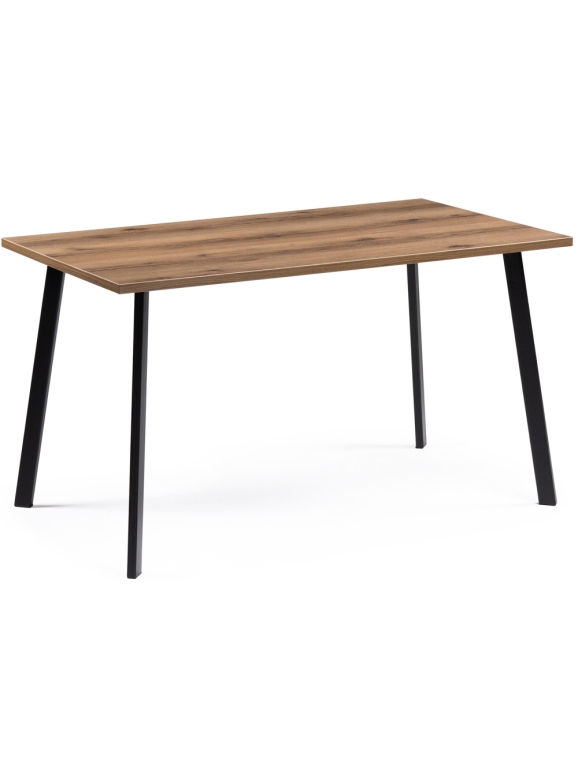 Стол Тринити Лофт 140x80x75 25 мм дуб делано темный / матовый черный