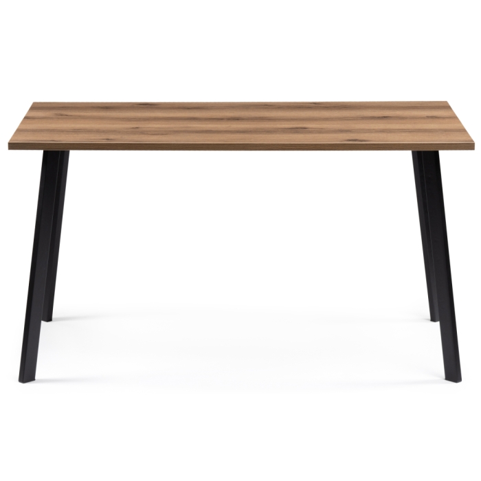 Стол Тринити Лофт 140x80x75 25 мм дуб делано темный / матовый черный