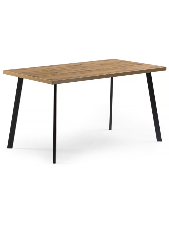 Стол Тринити Лофт 140x80x75 25 мм дуб вотан / черный матовый