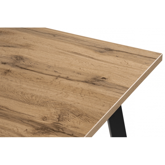 Стол Тринити Лофт 140x80x75 25 мм дуб вотан / черный матовый