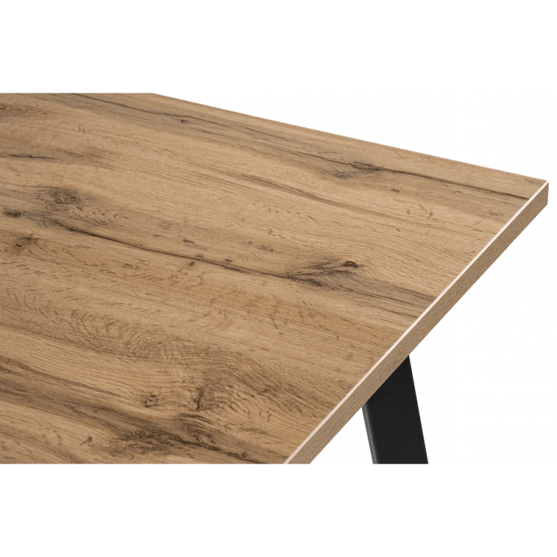 Стол Тринити Лофт 140x80x75 25 мм дуб вотан / черный матовый