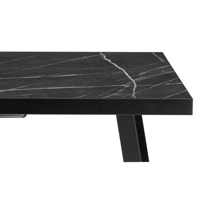 Стол Цефей 120(160)х75х75 файерстоун / черный матовый