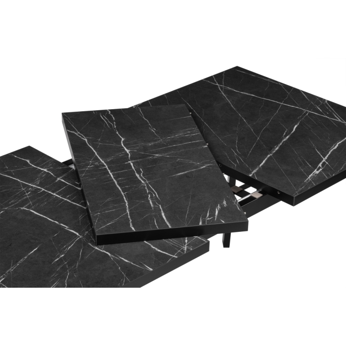 Стол Цефей 120(160)х75х75 файерстоун / черный матовый