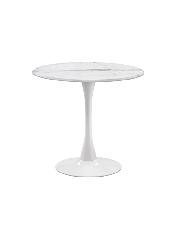 Стол Тулип 80х73 мрамор белый / белый