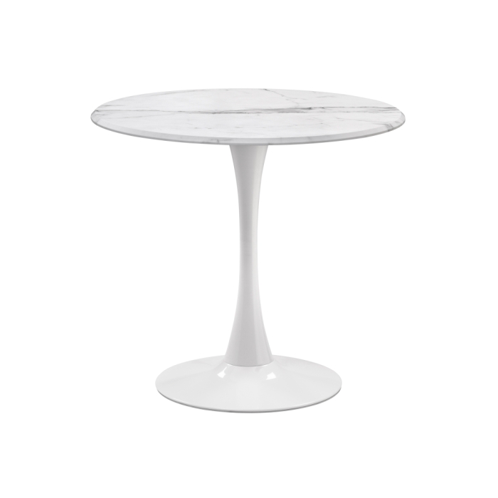 Стол Тулип 80х73 мрамор белый / белый