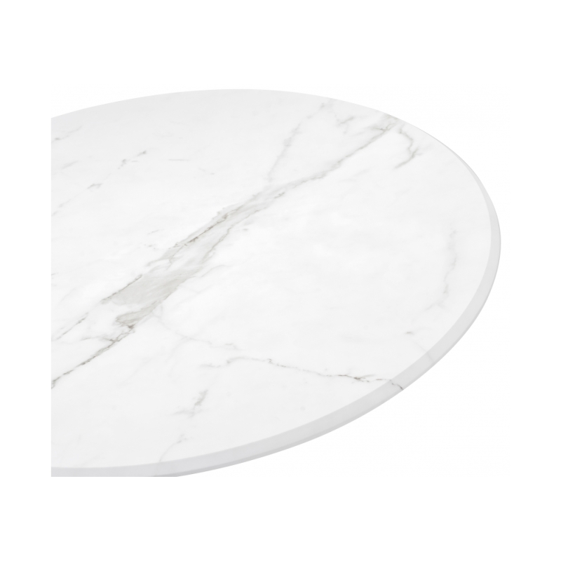 Стол Тулип 90х73 белый мрамор / золото