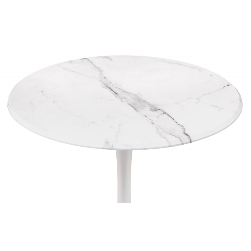 Стол Тулип 90х73 мрамор белый / белый