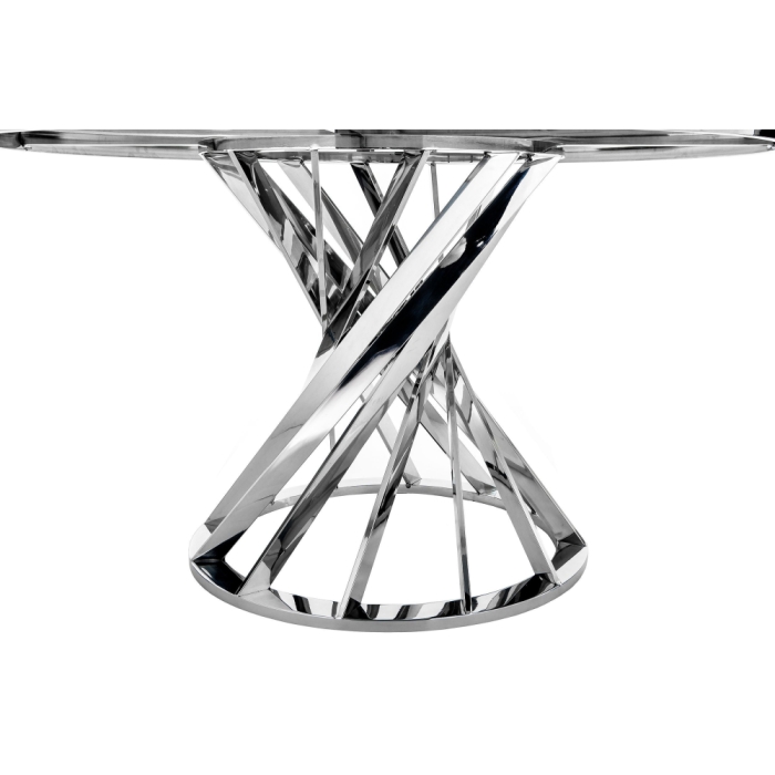  Стол Twist 130х74 steel / white