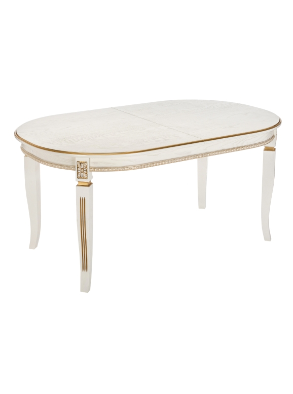 Деревянный стол Aviano 160(205)х100х76 молочный с патиной