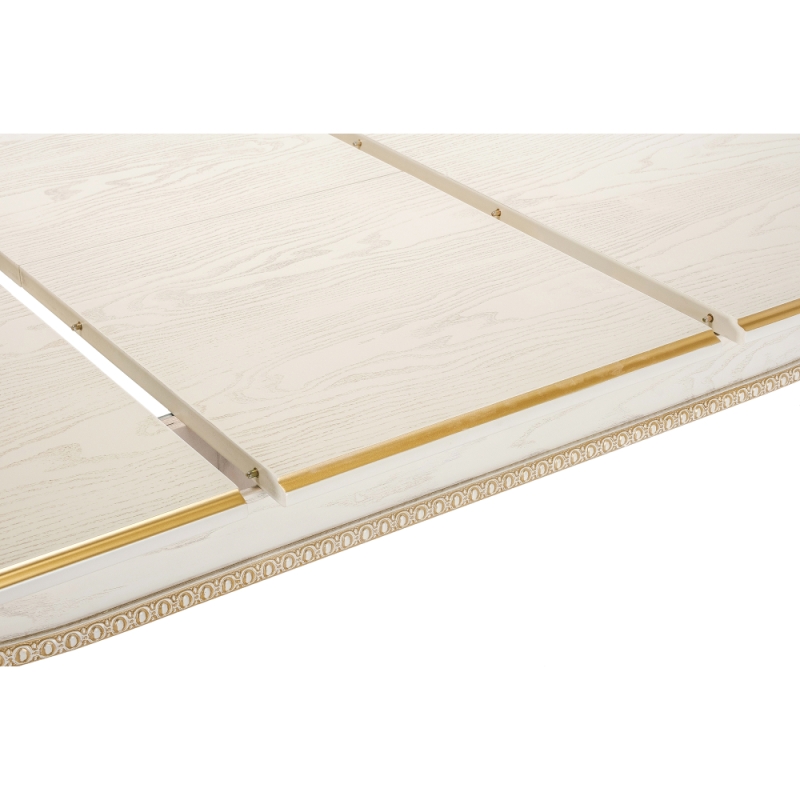 Деревянный стол Aviano 160(205)х100х76 молочный с патиной