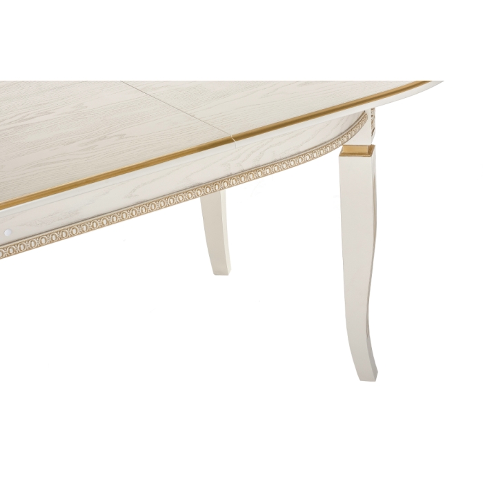 Деревянный стол Aviano 160(205)х100х76 молочный с патиной