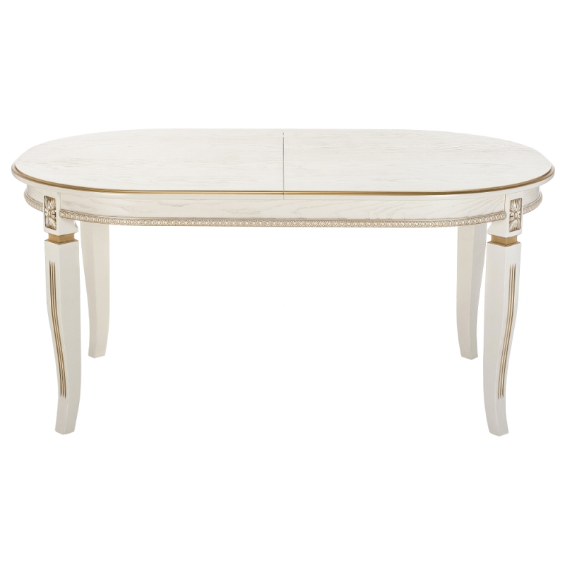 Деревянный стол Aviano 160(205)х100х76 молочный с патиной