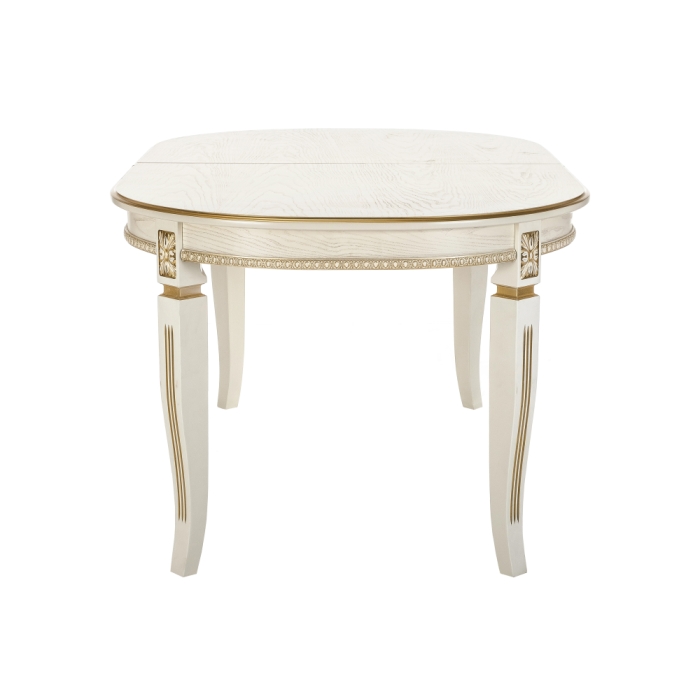 Деревянный стол Aviano 160(205)х100х76 молочный с патиной