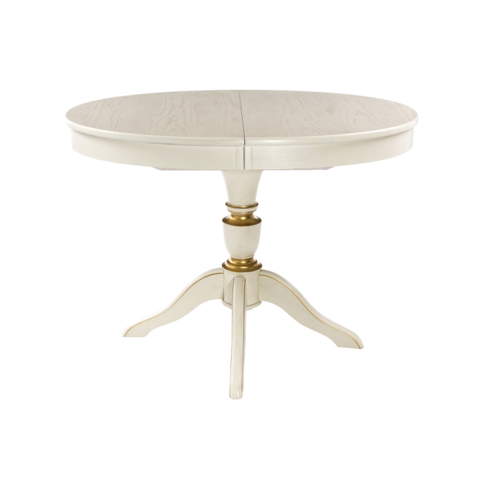 Деревянный стол Arno 106(141)х75х76 молочный патина