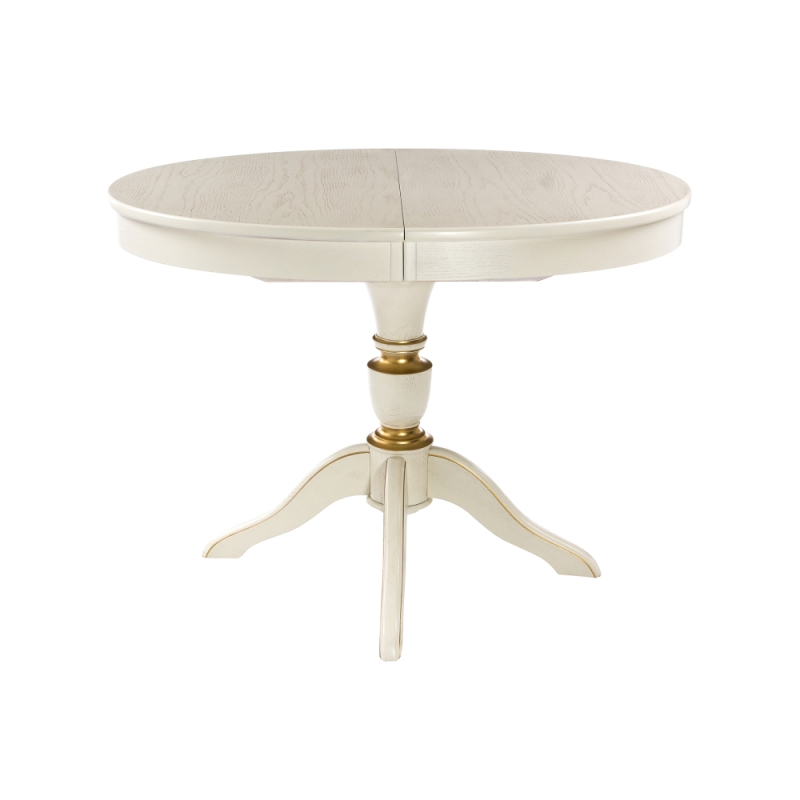 Деревянный стол Arno 106(141)х75х76 молочный патина