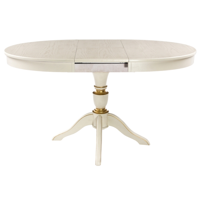 Деревянный стол Arno 106(141)х75х76 молочный патина