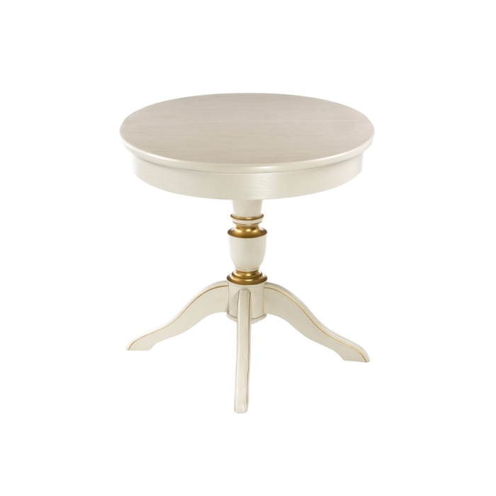 Деревянный стол Arno 106(141)х75х76 молочный патина