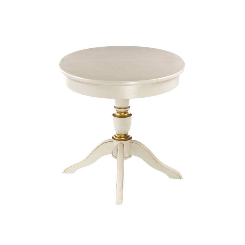 Деревянный стол Arno 106(141)х75х76 молочный патина