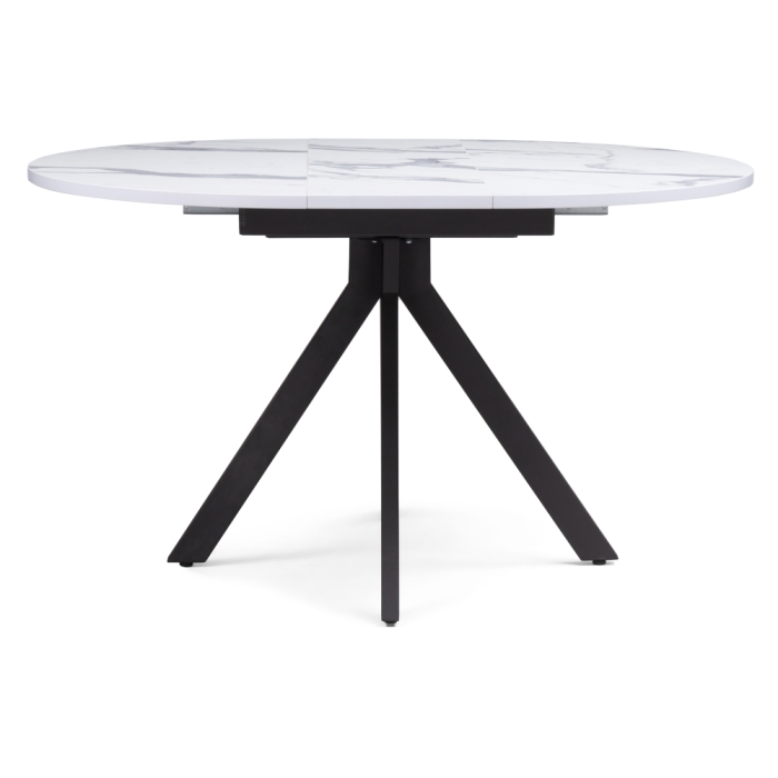 Деревянный стол Бетина 100(130)х100х75 мрамор белый / черный