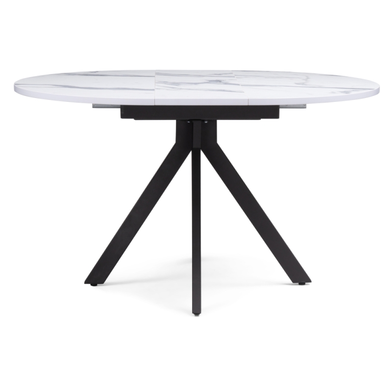 Деревянный стол Бетина 100(130)х100х75 мрамор белый / черный