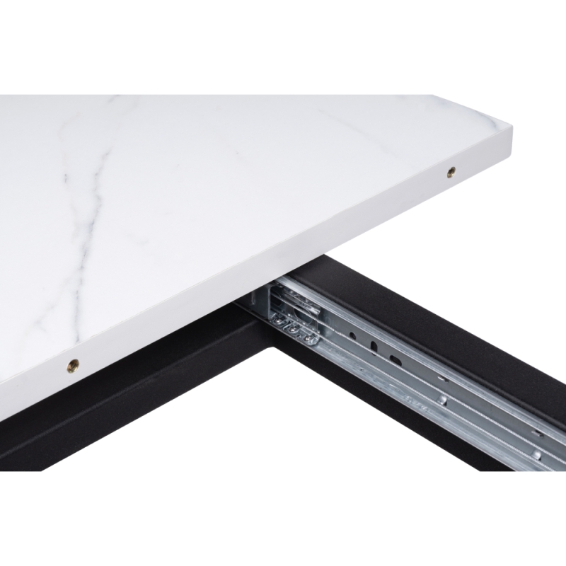 Деревянный стол Бетина 100(130)х100х75 мрамор белый / черный