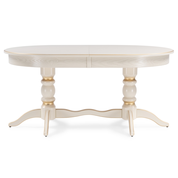 Деревянный стол Дейвер 160(220)х100х76 слоновая кость / золото 