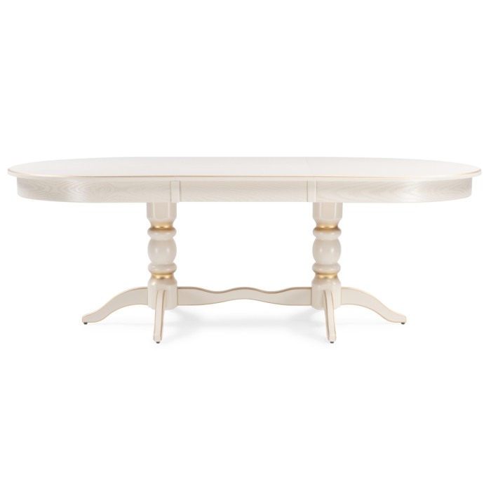 Деревянный стол Дейвер 160(220)х100х76 слоновая кость / золото 