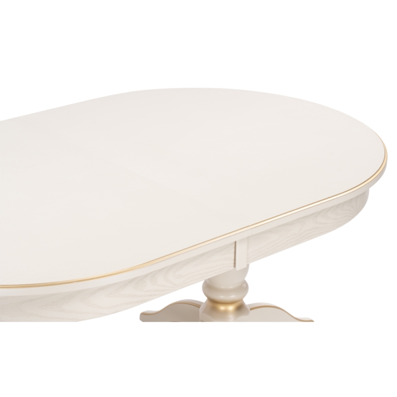 Деревянный стол Дейвер 160(220)х100х76 слоновая кость / золото 