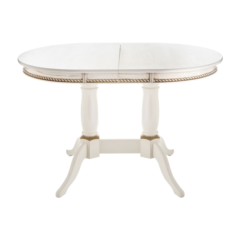 Деревянный стол Кантри 120 молочный с золотой патиной