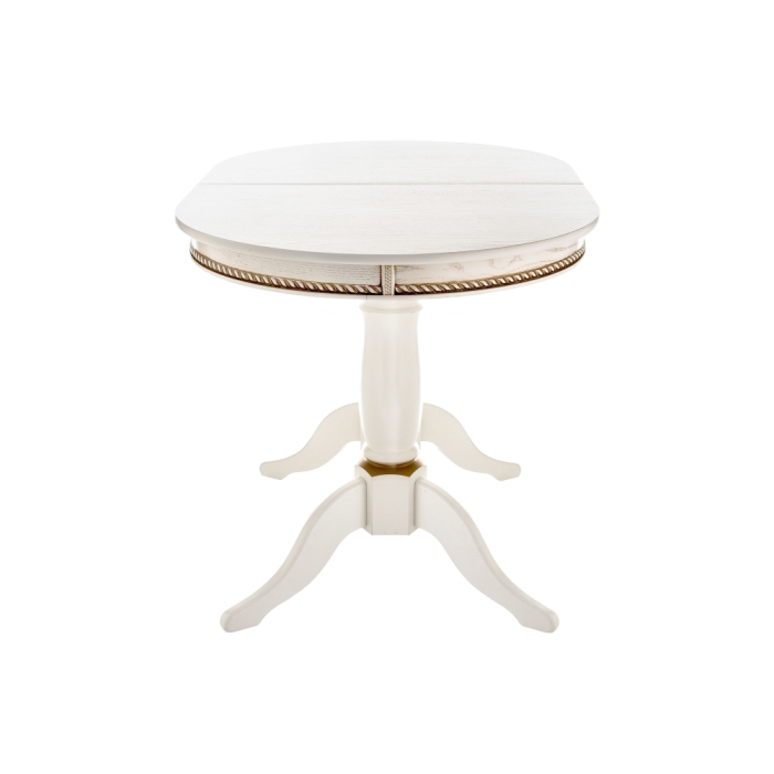 Деревянный стол Кантри 120 молочный с золотой патиной