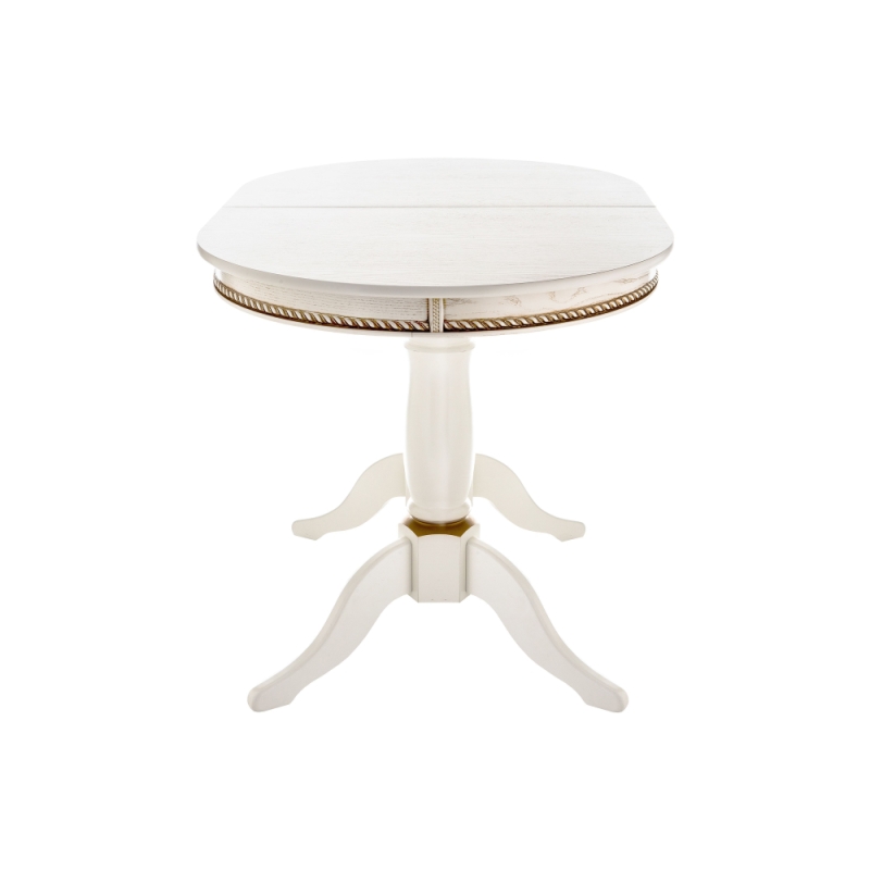 Деревянный стол Кантри 120 молочный с золотой патиной