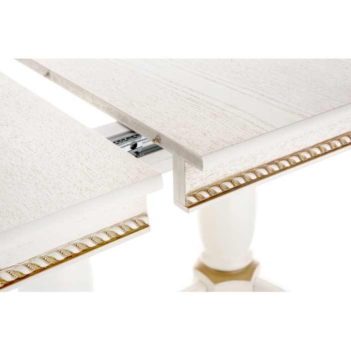 Деревянный стол Кантри 120 молочный с золотой патиной