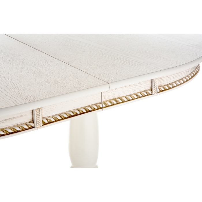 Деревянный стол Кантри 120 молочный с золотой патиной