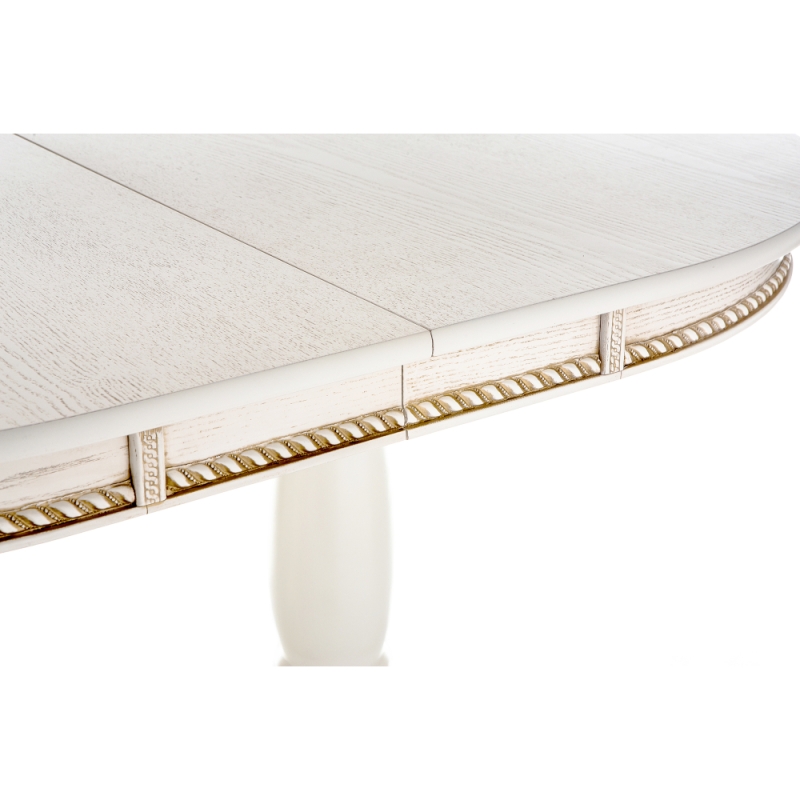 Деревянный стол Кантри 120 молочный с золотой патиной