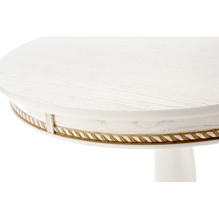 Деревянный стол Кантри 120 молочный с золотой патиной