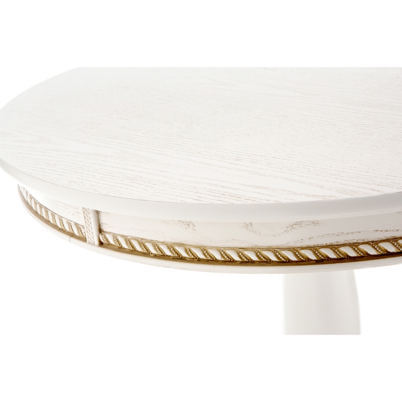 Деревянный стол Кантри 120 молочный с золотой патиной