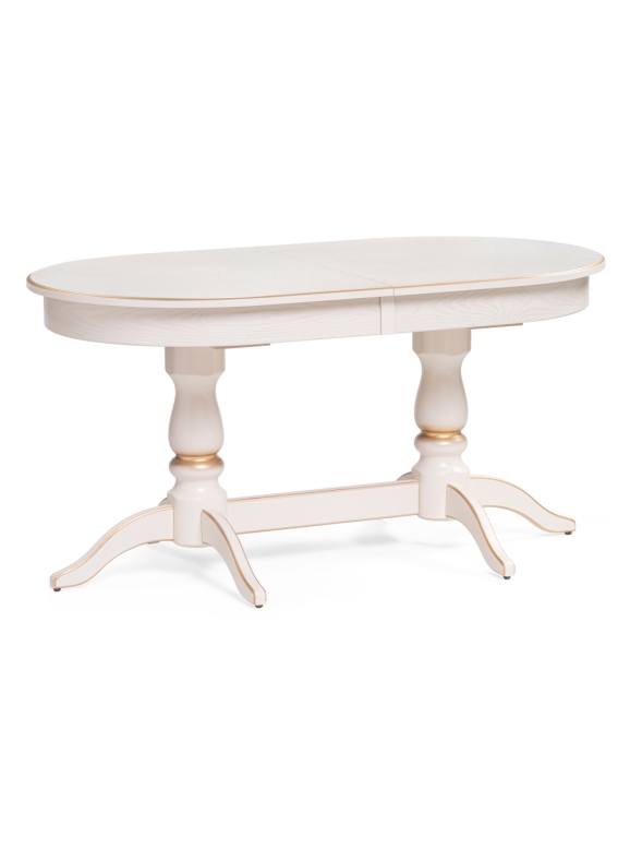 Деревянный стол Красидиано 150(200)х84х76 слоновая кость / золото