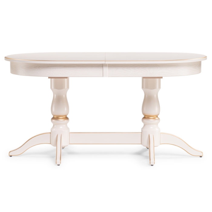 Деревянный стол Красидиано 150(200)х84х76 слоновая кость / золото