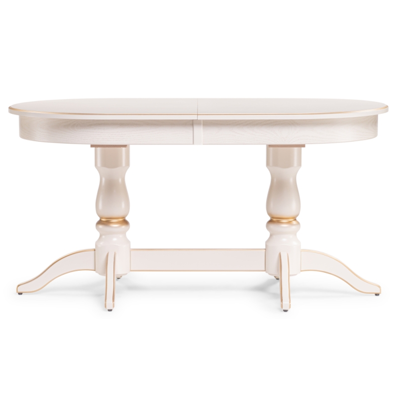 Деревянный стол Красидиано 150(200)х84х76 слоновая кость / золото