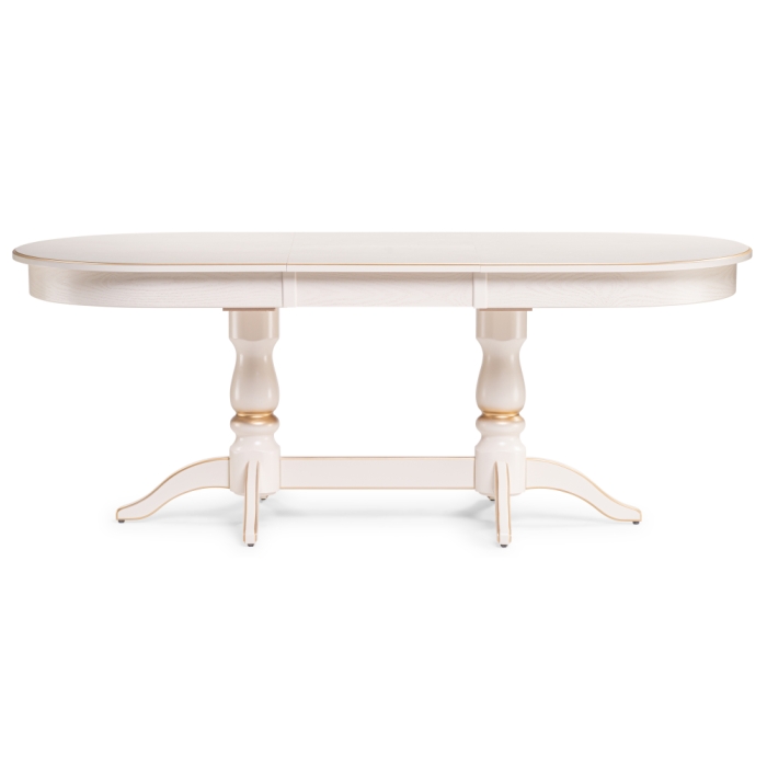 Деревянный стол Красидиано 150(200)х84х76 слоновая кость / золото