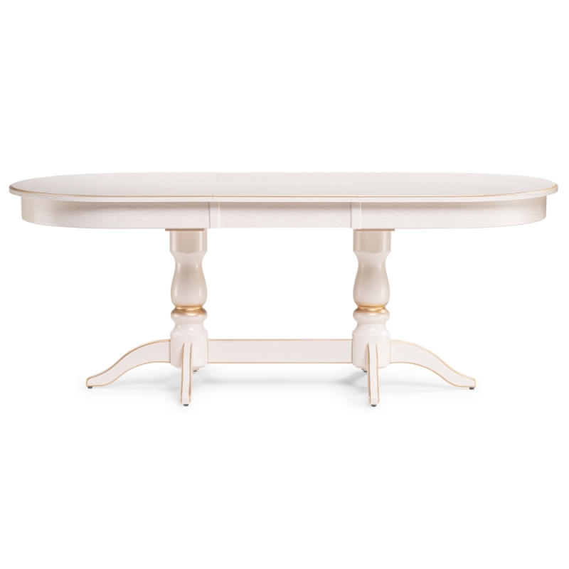 Деревянный стол Красидиано 150(200)х84х76 слоновая кость / золото