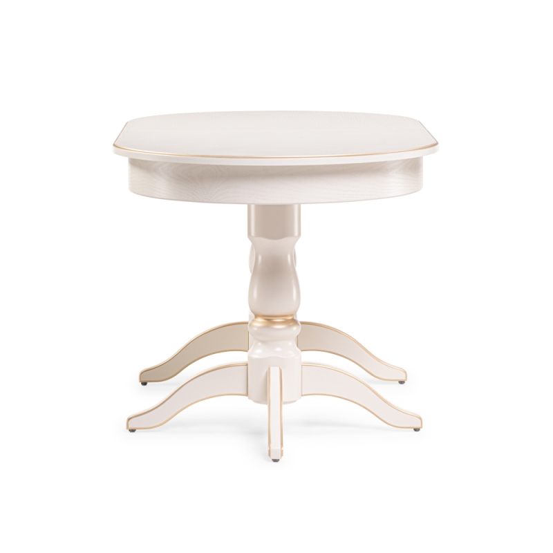 Деревянный стол Красидиано 150(200)х84х76 слоновая кость / золото