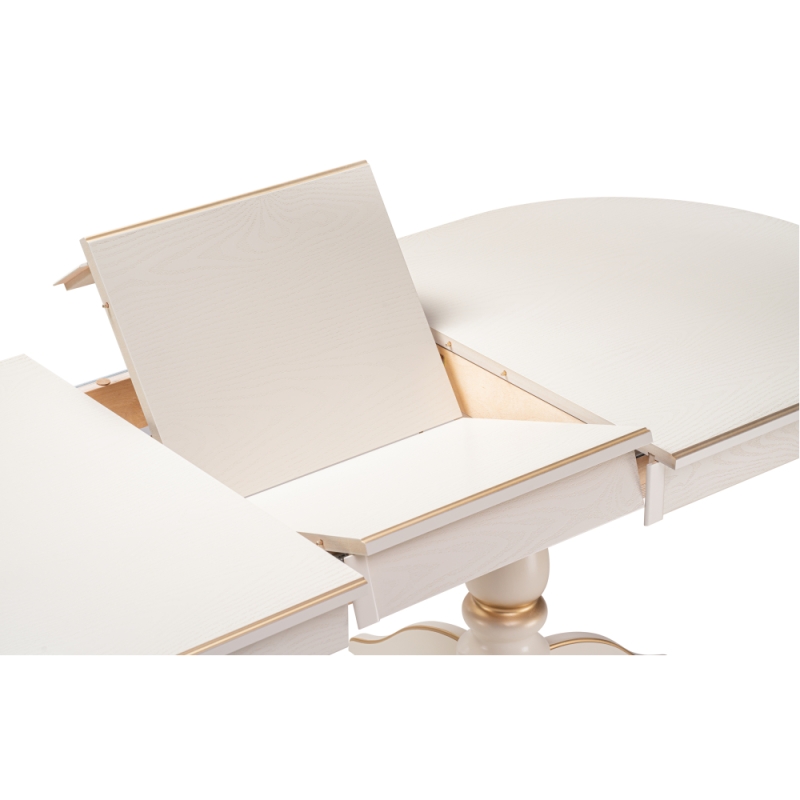 Деревянный стол Красидиано 150(200)х84х76 слоновая кость / золото