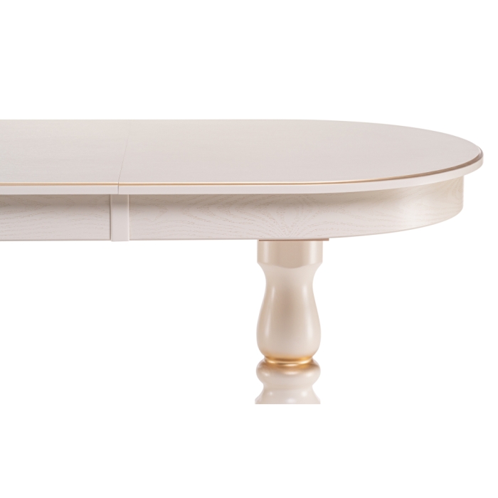 Деревянный стол Красидиано 150(200)х84х76 слоновая кость / золото