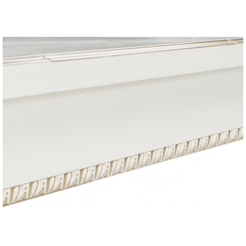 Деревянный стол Леджер 130(170)х75х77 слоновая кость / патина золото