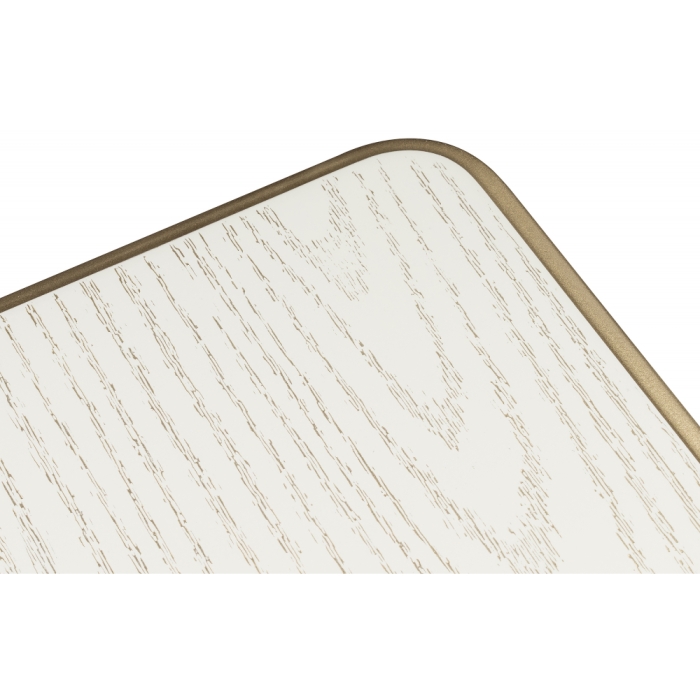 Деревянный стол Леджер 130(170)х75х77 слоновая кость / патина золото