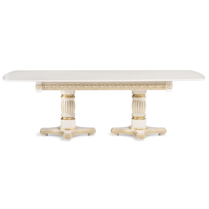 Деревянный стол Морнит 180(240)х100х76 слоновая кость / золото