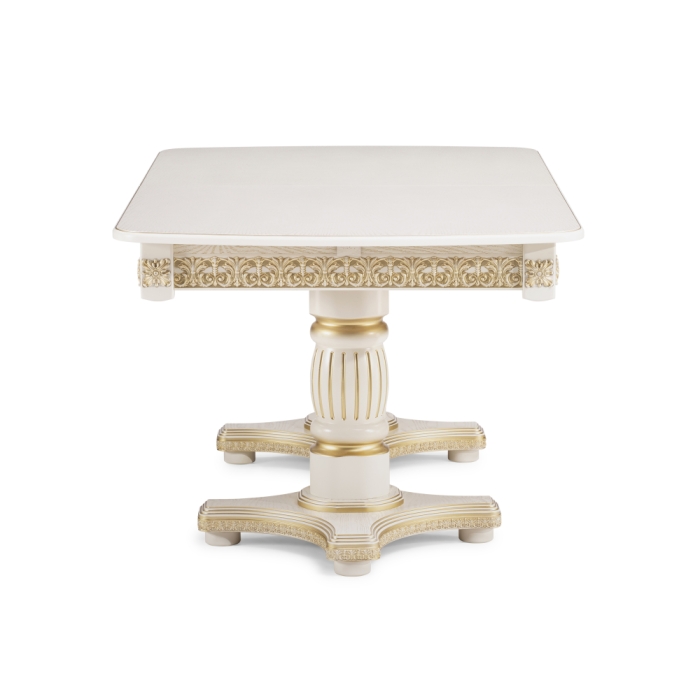 Деревянный стол Морнит 180(240)х100х76 слоновая кость / золото