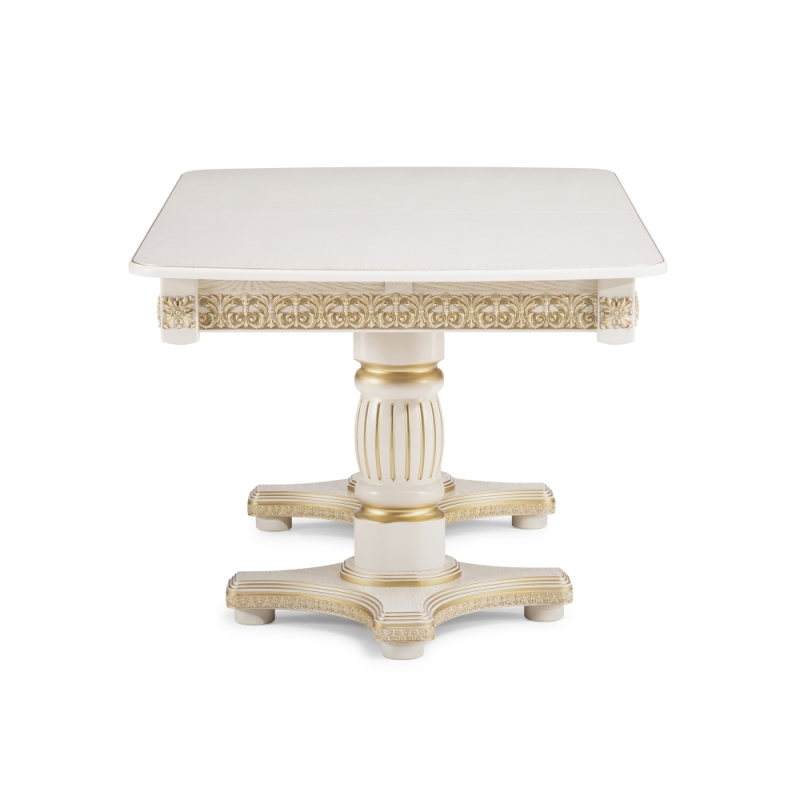 Деревянный стол Морнит 180(240)х100х76 слоновая кость / золото